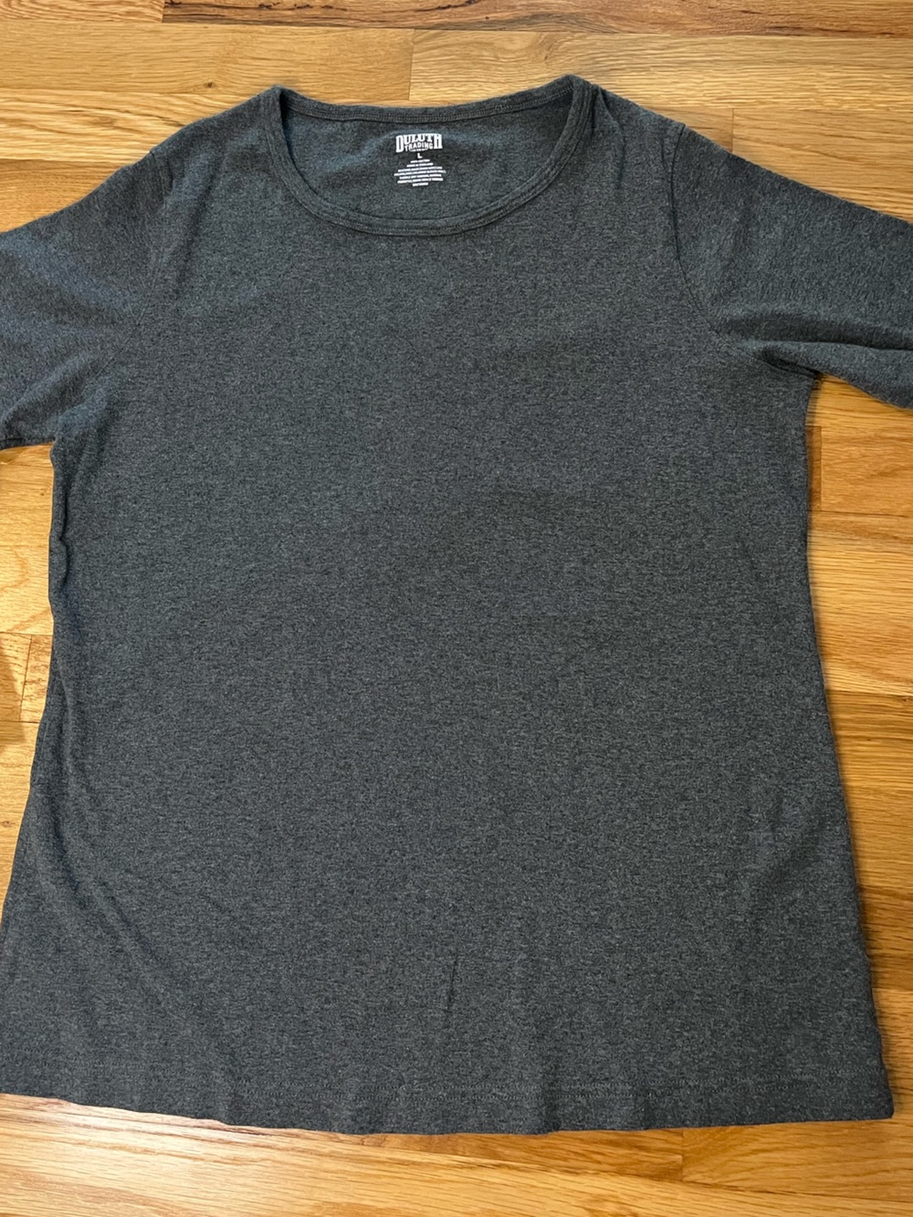 Duluth Trading Co Dark Soft Heather Charcoal Short Sleeve Crew L